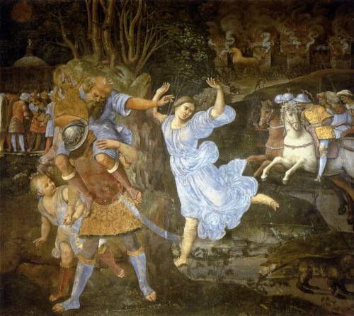 Flight of Aeneas from Troy, Girolamo Genga, 1507-10