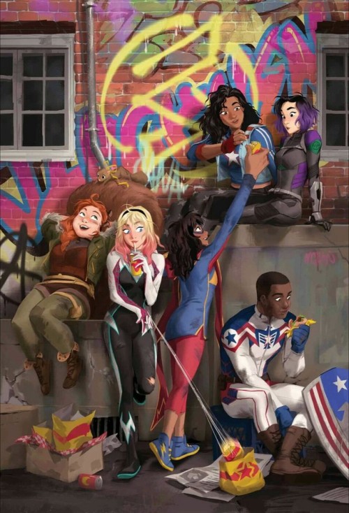 youngavengerscameos - America on the variant cover of Marvel...