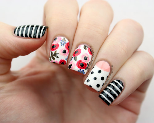 Floral Mix & Match Nail Art