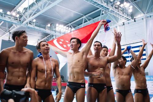 “Our  Singapore Men’s Water Polo team won the last Gold for Singapore at the  SEA Games 2015! Final Score: Singapore 15 Indonesia 10. Yip Yang scored 4  goals, Eugene Teo, Loh Zhi Zhi and Chiam Kun Yang, Marcus Goh scored 2  goals each while Lin