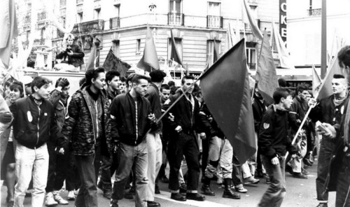 infernalseason:The Red Warriors, Paris, late 1980s. “The Red Warriors used violent force to remove N