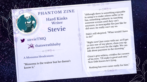 We know you’re going to love @stevieTMQ’s spicy writing for our Hard Kinks zine! 