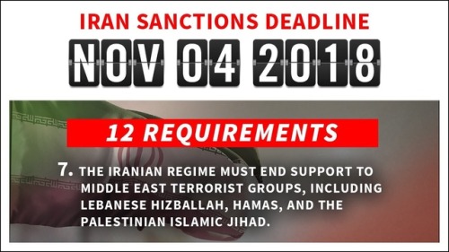Seven days from today, sanctions will be reimposed on Iran’s regime. Here’s a reminder about the 7th
