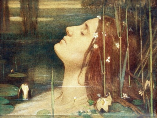 Ophelia.c.1898/1899.Pencil, watercolor and crayon on paper.33.5 x 41.5 cm (13.2 x 16.3 in.)Art by Jo