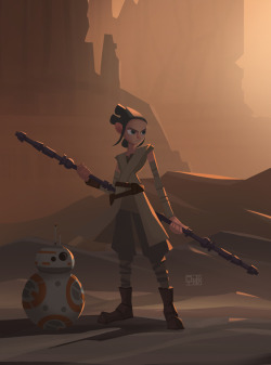 qarlosart:    Rey Fan art from Star wars -The force awakens -.   