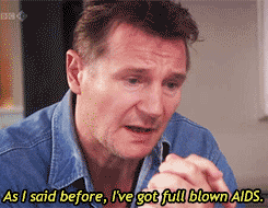 stupidfuckingquestions:Liam Neeson tries improv with Ricky Gervais.