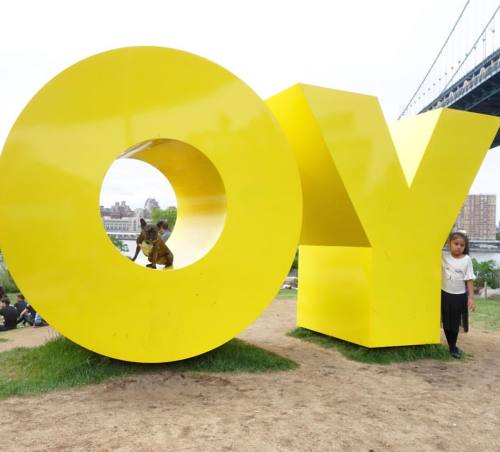 OY VEY! Deb Kass &ldquo;OY/YO&rdquo; at Brooklyn Bridge Park. @debkass @kasmingallery #DebKass #OYY