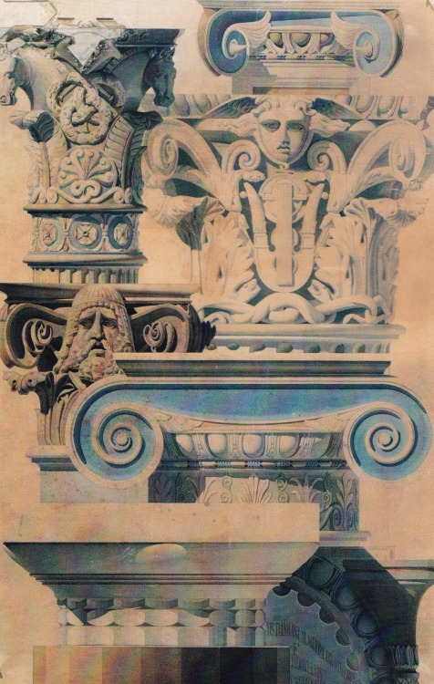 vertigo1871:Giuseppe Damiani Almeyda, Politeama di Palermo, particolare dei capitelli, 1879