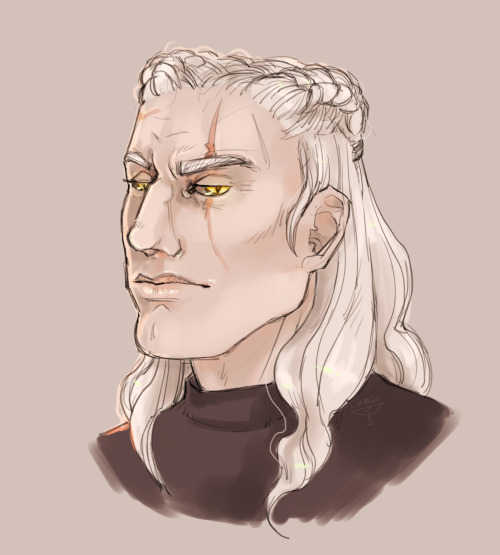 journeythroughunknownlands: Geralt with a slightly different hairdo.