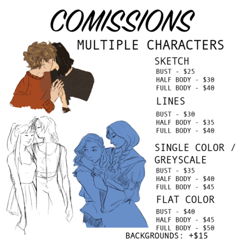 I’m opening commissions! I had some university fees come up that I need a bit of help with. Co