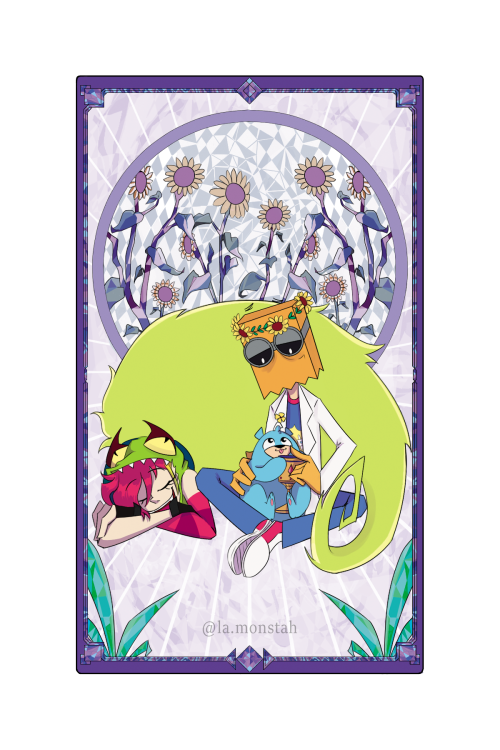 lamonstah:  Its been a while, so I think I can finally show you part of my work in the Villainous Tarot Project!  This is the “Queen of Cups” :   affection, motherhood, maturity,   caring for others , and mostly, representes a loving partner.Of