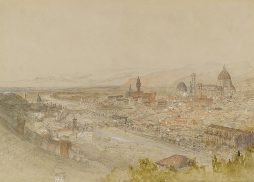 Florence, Samuel Palmer. (1805 - 1881) - Watercolor -