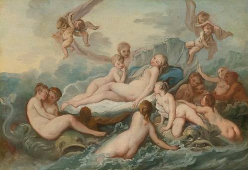 oldpaintings:The Birth of Venus attr. Pierre-Charles Trémolières (French, 1703–1739)