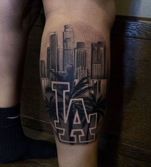 Amazing LA Skyline tattoo by Reuster @reuster ! 