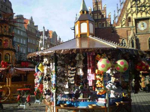 Various merchandise from the streets and stores in Wroclaw, Poland.