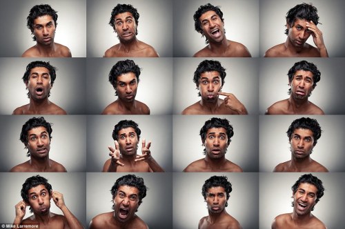 wannabeanimator: Photo collages of human expressions by photographer Mike Larremore (x)