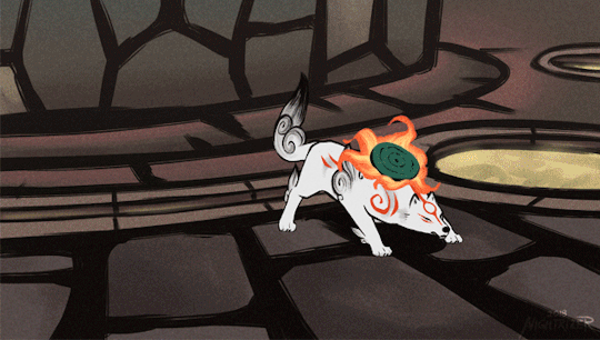 nightrizer: My finished part for Okami Rising Sun MAP!  c: The style was interesting to animate with, but it made everything more difficult as I had to clean everything up in Sai. Especially since I apparently thought it was a good idea to animate the