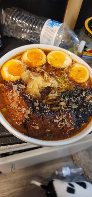 upgraded my ramen from last time. reworked some of the ingredients and got better noodles