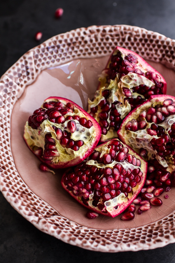foodffs:  Miso Roasted Acorn Squash + Pomegranate Salad w/Waffled Cheddar Apple Tahini