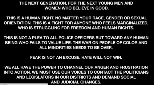 THE HOME PAGE OF BEYONCE.COM#BLACKLIVESMATTER #FEARISNOTANEXCUSEHere are 15 things your city can do 