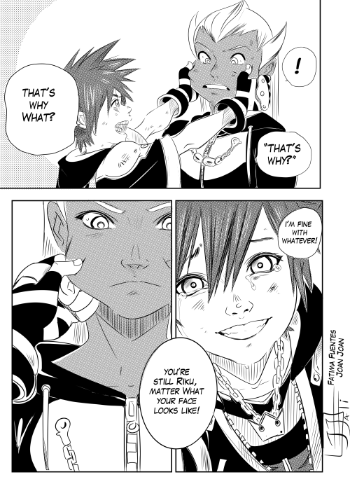 Kingdom Hearts 2 manga pagemeeting between Sora and Riku.