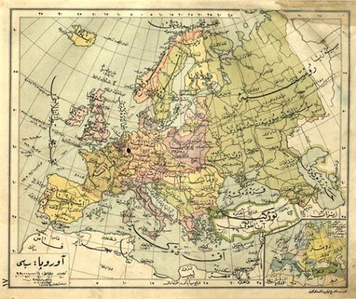 poppoppopblowblowbubblegum:an ottoman map with pink lines marking nazi advances in ww2. (via)The Ott