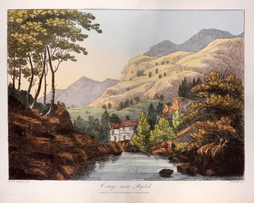 5 original early 19th century hand coloured soft ground etchings - beautiful fresh bright colour aft