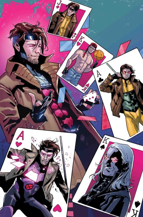 bear1na:Powers of X #5 variant cover - Gambit by Valerio Schiti *