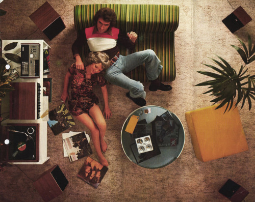 Sony Quadrophonic Sound, sales folder for the german market, 1973. Listening to Emerson Lake and Pal