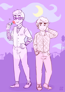 steamshade:A quick Night Vale doodle for my PinkCuttlefish~I can’t wait to cosplay these cuties with her. ;v;