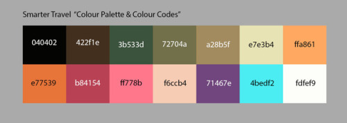 Smarter Travel (colour Palette And Colour Codes) From Photoshop