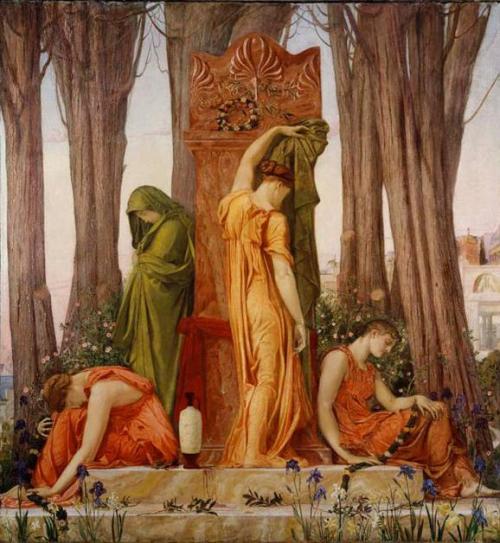artsandcrafts28: Electra at the Tomb of Agamemnon William Blake Richmond 1874