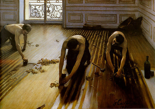 oldpainting:  Click image for 1000 x 703 size. Gustave Caillebotte, Floor Strippers, 1875. Gustave C
