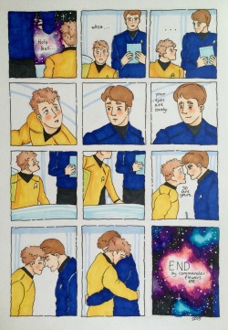 commanderflowers:  Page two of the soulmate!au comic :) I am planning on making one for Spirk too! (Oh man, and maybe if my hand does not kill me I should make one for chahura too *hhhhg*) Page 1