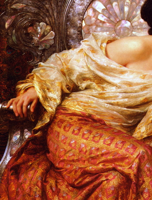 the-garden-of-delights: “The Mirror” (1896) (detail) by Sir Francis Bernard Dicksee (185