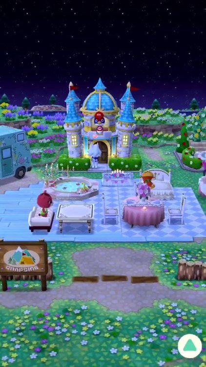 西村菜那子さんのツイート: ポケ森キャンプ場を夏仕様の屋台から変えてみた。 まだやってたの？って86%の確率で言われるけど私はどうぶつを見捨てることができません。（お前がいうな） #ポケ森 #どうぶつ