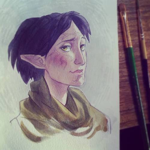 #dragonage #dragonage2 #merril #watercolor #copic