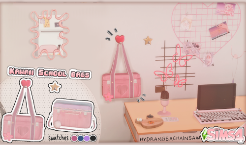 hydrangeachainsaw:hydrangeachainsaw:Some things I made~ :3 - ̗̀ School Bags ̖́- TS3 // TS4 Early A