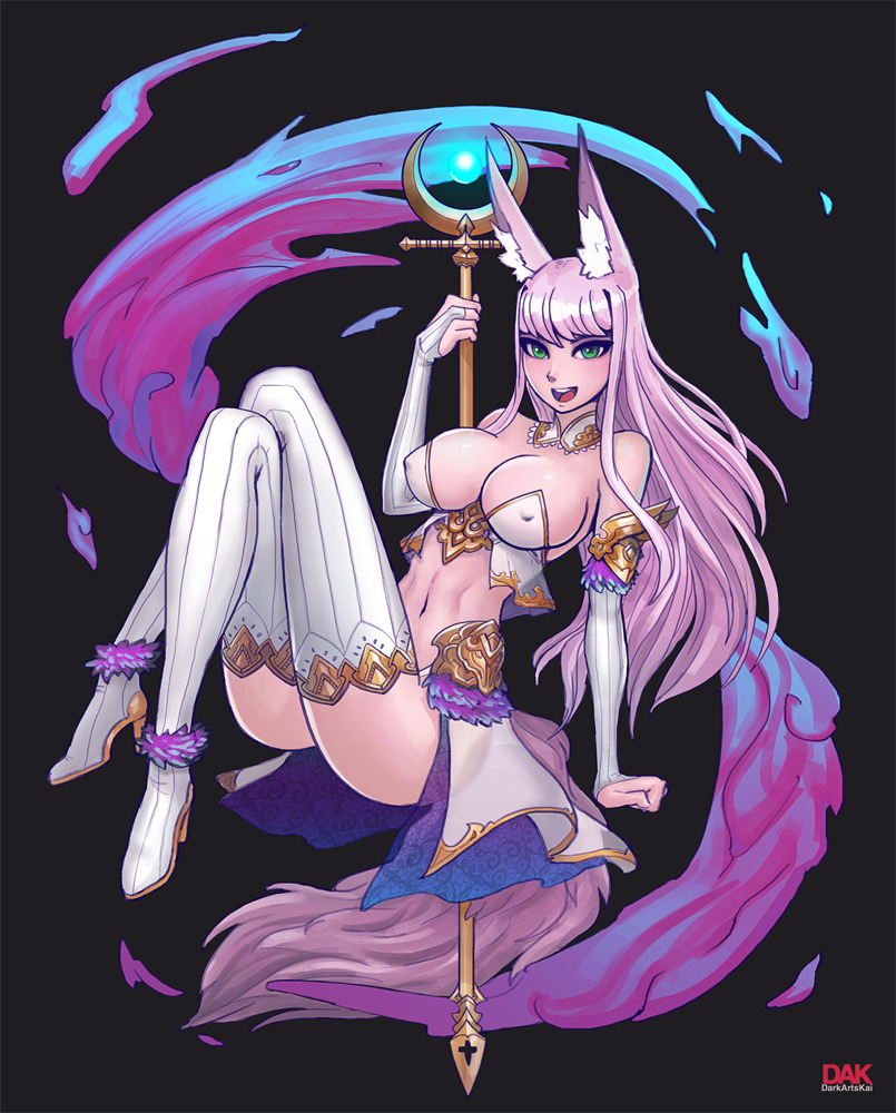 darkartskai:  Made a second OC for Bunny and Fox world, this time a summoner chick.