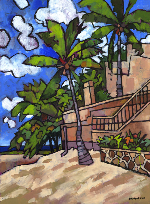 Puerto Vallarta 1, acrylic painting by Douglas Simonson (2015). Douglas Simonson websiteSi
