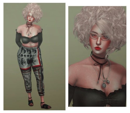 LOOK #9CC List:-hair by @blahberry-pancake;-glasses by @tamo-sim;-necklaces by toksik;  -top by