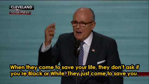 nevaehtyler:  Rudy Giuliani: “There is no Black America, there is no White America,