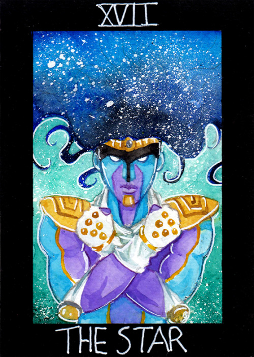 Watercolor postcard number 2! I could do watercolors of Star Platinum all day, he’s so pretty 