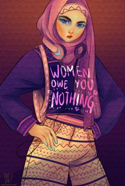 thecarefree-art:  procrastination = hijabi