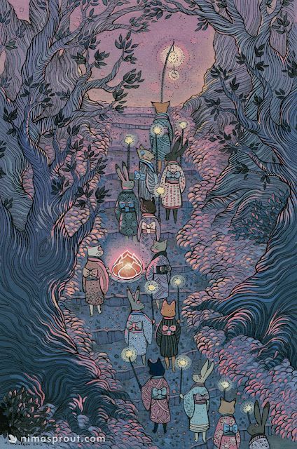 woodland-maiden:    Woodland Procession - by Nicole Gustafsson     °✧˖  Woodland
