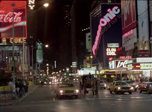 yodaprod:80s Times Square&rsquo;s night atmosphereSource : The Kino library
