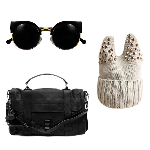 Retro GlassesCat Ear BeanieHandbag