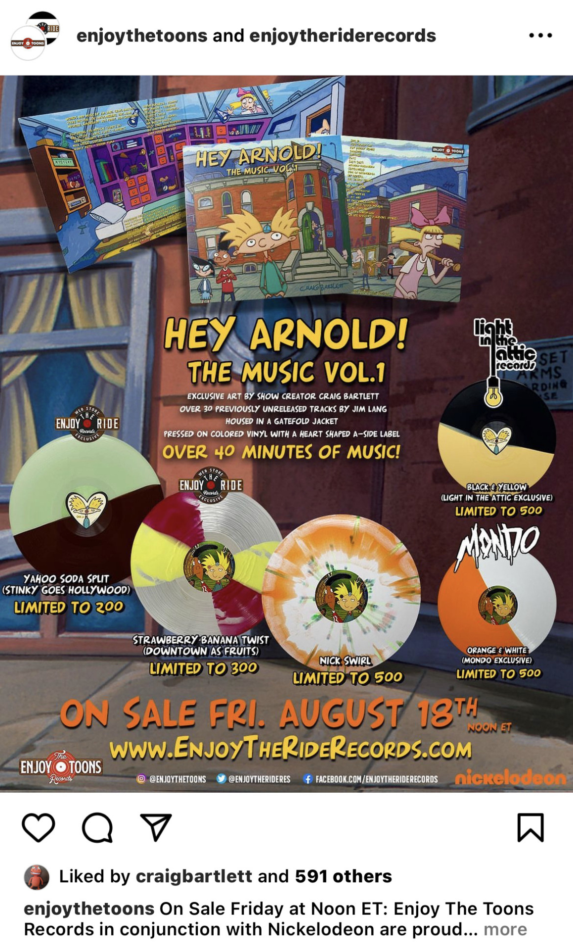 On Sale Friday at Noon ET: Enjoy The Ride Records in conjunction