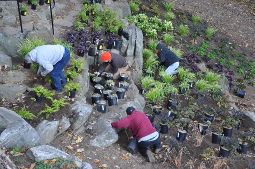 2016 Year in ReviewGardeners planting at the Temple of Love