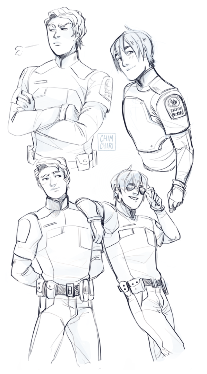 More Police AU sketches and another one of Gary I had lying around and just know I will not color or